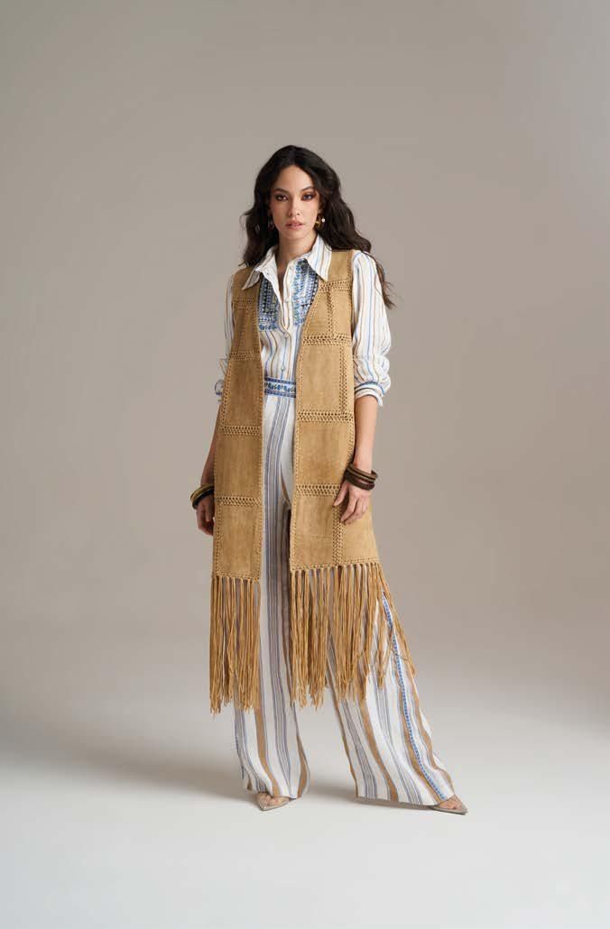 GILET LUNGO ECO SUEDE