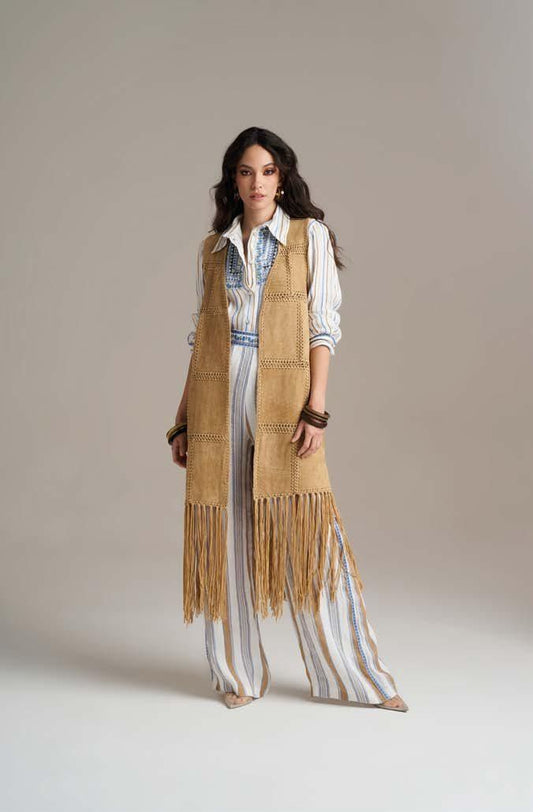 GILET LUNGO ECO SUEDE
