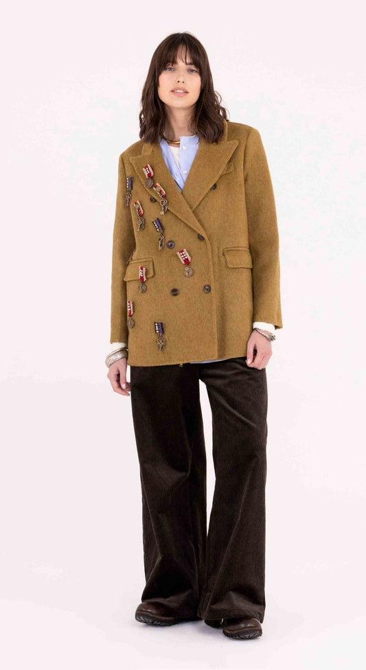CAPPOTTO IN LANA MULTI PINS