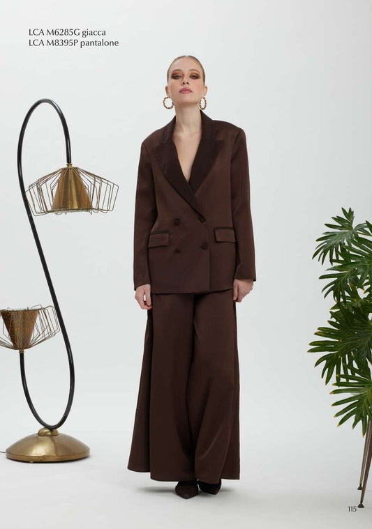 PANTALONE SATINATO MARRONE