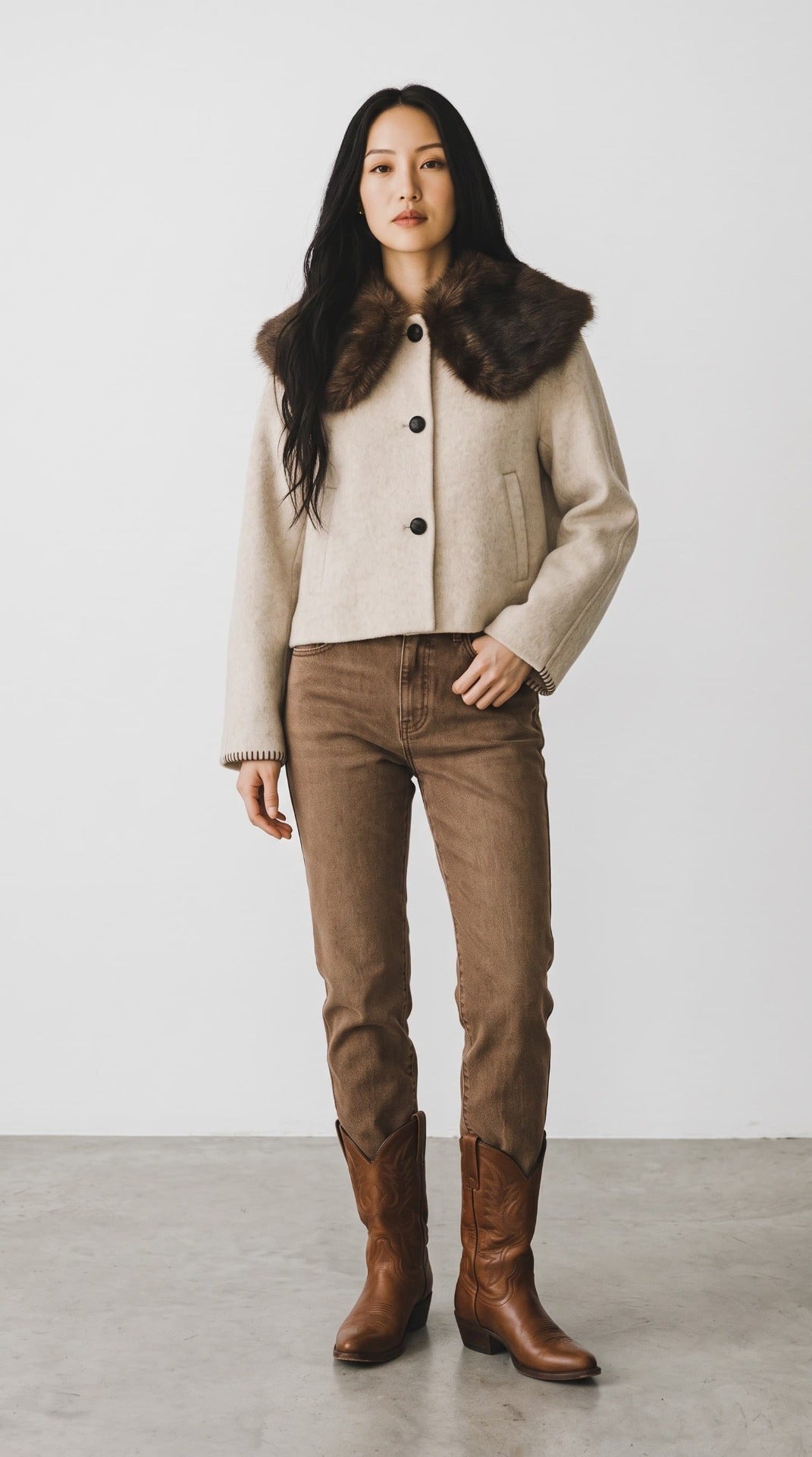 CAPPOTTO COLLO ECO PELLICCIA