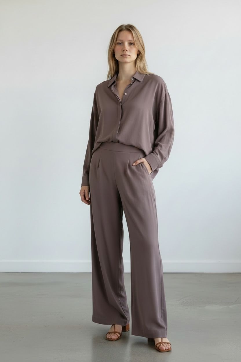 CAMICIA MANICA APERTA CIOCCOLATO