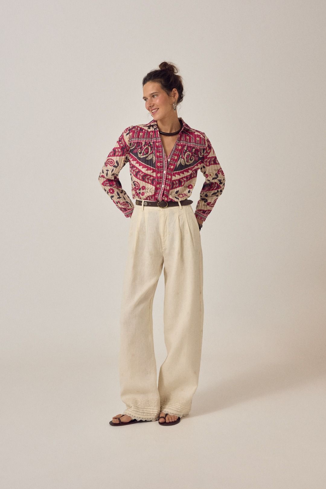 PANTALONE RICAMATO OTTO