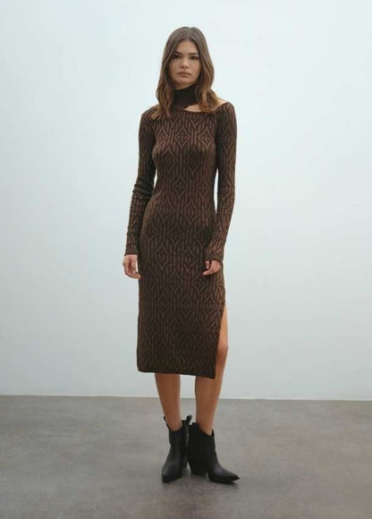 LUREX-KLEID MIT CUT-OUT-DETAIL