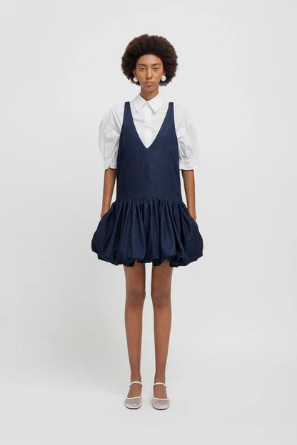 Minivestido balloon de denim Nuvola