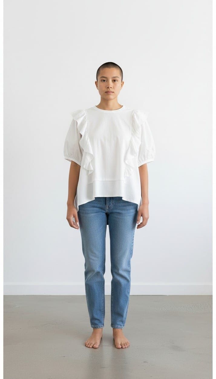 MAGLIA ASIMMETRICA CON VOLANT